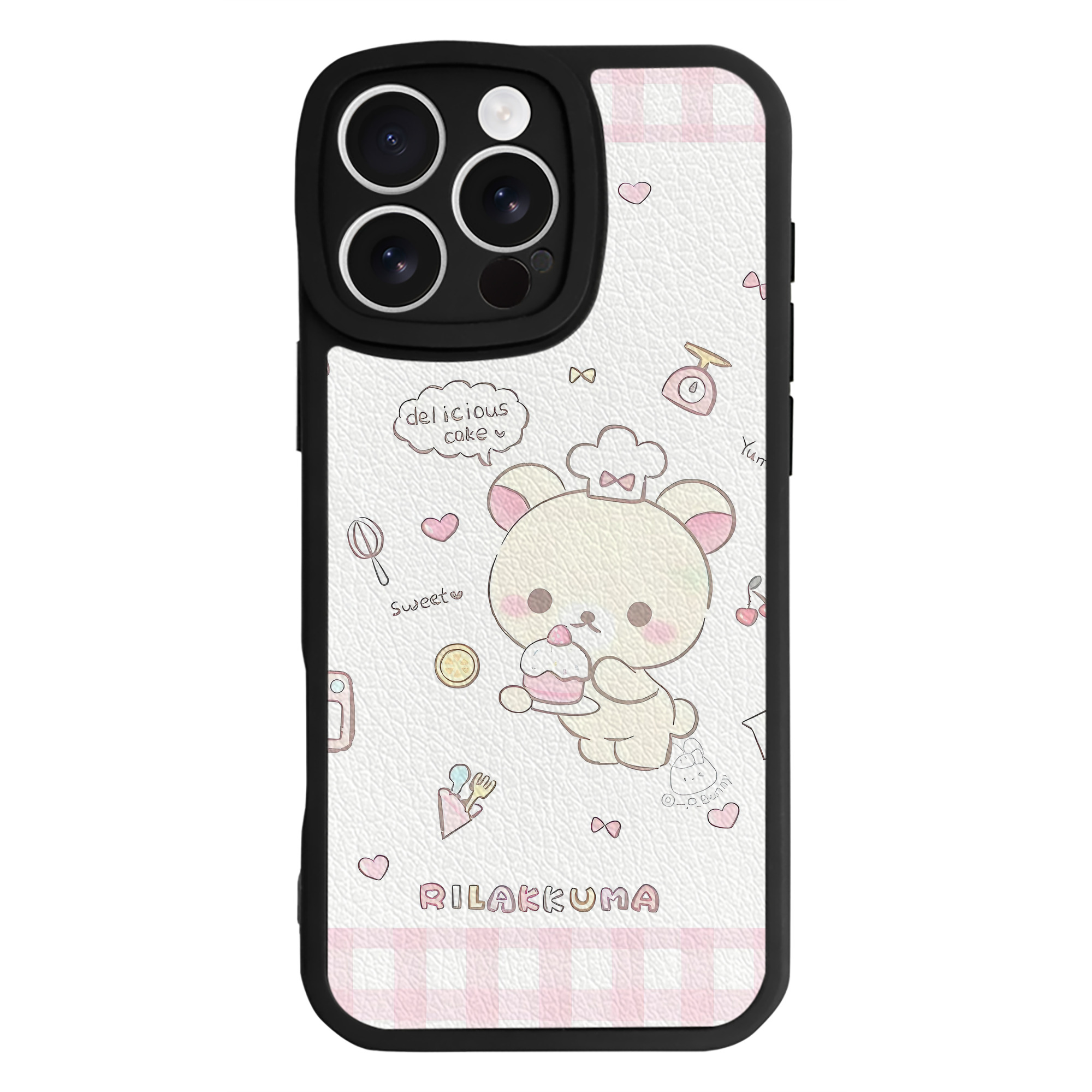 （画像用） リラックマ リラックマ キイロイトリ Rilakkuma Korilakkuma Kiiroitori 【iPhone 16シリーズ対応】シリコンスマホケース（レザー調） 材質：シリコン
